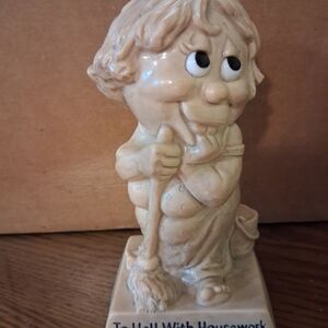 Charming Tan Figurine - To Hell With Housework